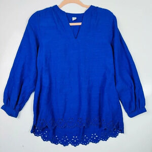 Old Navy‎ Floral Eyelet Scalloped Hem Embroidered Dot Top Size XS